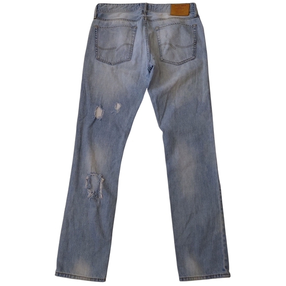 Jack & Jones Men's Faded Blue Slim Fit Jeans - Picture 4 of 8